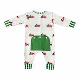 Christmas Tractor Buttflap One Piece Bodysuit